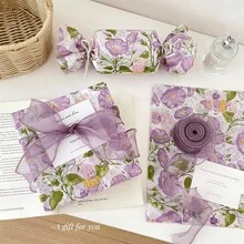 5/10/20/40PCS Purple Trumpet Shaped Teddy Bear Pattern Gift Wrapping Paper, Suitable For Moisture-Proof And Shatterproof Item Protection, Suitable For Birthdays, Valentine's Day, Gifts, Clothing, Gift Packaging, And Decorative Box Filling - Purple - View 3