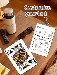 54pcs Customized Wedding Poker Guest Message Cards, Personalized Floral Decorative Border Wedding Blessing Cards, Multi-Color Bridal Shower Souvenir Cards, Suitable For Wedding Guest Book, Bridal Shower Events, Wedding Reception Decoration - Multicolor - View 3