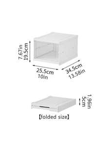 1pc Foldable Plastic Shoe Rack, Collapsible Shoe Organizer, Wardrobe Shoe Storage Box, Space-Saving, Large Sturdy Stackable Sports Shoes Storage Container, Easy Installation