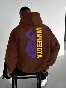 La sudadera con capucha para hombres es casual y versátil, con un patrón nórdico de moda, adecuada tanto para uso al aire libre como para uso en el hogar, un jersey informal con capucha para hombres. - Negro - Ver 6