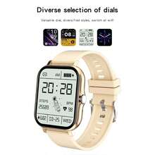 1 件女士硅胶表带智能手表，配备 1.83 英寸高清显示屏、通话和消息功能、兼容 IOS 和 Android，适合日常使用