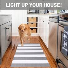 IOHOUZE Grey White Striped Rug -3X5 Front Door Mats Outdoor,Washable Rug For Front Porch Decor,Spring Summer Welcome Mats Outdoor Indoor, Doormat For Farmhouse/Entryway/Home Entrance,One-Size,GreyWhiteStripe3x5Rectangular - GreyWhiteStripe3x5Rectangular - View 4