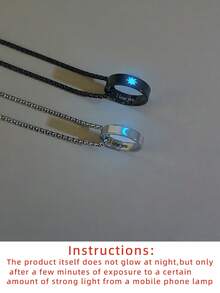 ATLVXJL 2件套夜光情侣/友谊项链套装，日月图案，夜光效果，休闲饰品吊坠项链，适合日常佩戴和节日礼物 - 彩色 - 查看 8