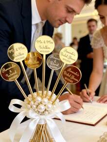 1/10/20pcs Personalised Round Drink Stirrers Acrylic Stir Sticks Wedding Decorations Custom Cocktail Swizzle Sticks Bar Drinks Mixing Bachelorette Party Cocktail Stirrer Swizzle Decorations 1pc Anti-Mold, Drink Stirrers, Personalised Stirrers, Cocktail Stick, Personalised Drink Swivel, Reusable Exquisite, Stylish, Fashionable, Vintage, Contracted Custom - Multicolor - View 6