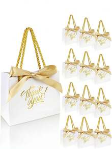 1 قطعة/10 قطع/20 قطعة أكياس هدايا بيضاء، أكياس هدايا مقبضة، أكياس هدايا صغيرة، مناسبة للهدايا، هدايا عيد الميلاد، هدايا الزفاف، هدايا الحفلات، صناديق هدايا عيد الحب