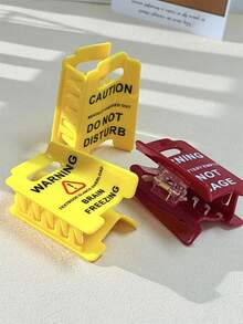 1个女士“过度兴奋”警告标志发夹，“远离”标志发夹，趣味黄色发夹，适合浓密蓬松的头发，送给同事和朋友的礼物，波西米亚街头风发饰，时尚发夹，优雅发卡，精致爪夹 - 彩色 - 查看 5