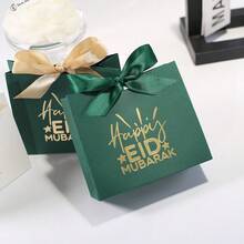 5/10/15-Piece Eid Mubarak Gift Box Set - Assorted Colors And Patterns, Paper Gift Boxes With Ribbons, For Parties And Holiday Gift Packaging - Multicolor - View 4