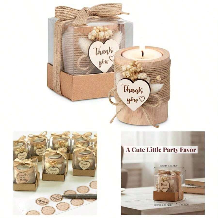 10 Pack Tealight Candle Holders Wedding Favors Guests - Return Gifts Bridal Shower, Party Favors Adults Guest, Thank You Gifts - Decorative Table Centerpiece - 10 Pack - 查看 1