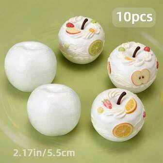 10 piezas Juego de moldes de mini manzana lindos, ideal para crear postres realistas, decoraciones de árbol de Navidad, pintura 3D y otros proyectos artísticos, compañero perfecto para fiestas de dulces