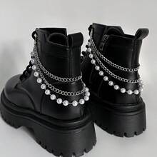2pcs Pearl Chain Shoe Accessories, Multi-Layer Faux Pearl Chain Shoe Decor, Detachable Boot Chain Ornament, Chic & Elegant Chain Accessory, Unisex Design, Delicate Shoe Decoration, Suitable For Boots, Crystal Beauty Accessories, Party Item, Shoe, Spring Summer Picks, Brides Maid Gifts, Room, Bedroom Decor, Bedroom Decor, Beach, Travel, For Men, For Women, Vacation, Women's Day, Travel Essentials, Wedding Favors, Y2k, Bedroom, Car Accessories Women, Kitchen Decor, Cute Stuff - Multicolor - View 13