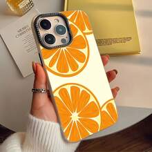 Orange Slice Pattern Phone Case Compatible With  12 Pro  12 Pro Max  13 Pro  13 Pro Max  14 Pro  14 Pro Max  14 Plus  15  15 Pro  15 Pro Max  16 Pro  16 Pro Max  16 Plus  17  17 Pro  17 Pro Max And  17 Air Made Of TPU Material It Ensures Anti-Slip And Drop Protection Featuring A Special Process High-End Appearance And Stylish Design - Moon White - View 7