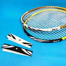 2 piezas Protectores de cabezal de raqueta de bádminton, cinta de protección de raqueta, ultraligera y resistente al desgaste, antidesprendimiento, pegatinas antirrotura de cuerdas para el marco de la raqueta - Multicolor - Ver 5