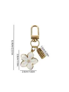 1pc Metal Sakura Flower Keychain, Lightweight And Graceful Sakura Design With Tag Accessory, Suitable For Bag, Car Keys, Couple & Holiday Gifts - White and Pink - View 8