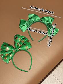 1/2个女士发箍，时尚个性，可爱，圣帕特里克节发饰，绿色三叶草蝴蝶结发箍，适合节日派对和晚宴，女士发饰，女士配饰，送给她的礼物，发带美容家居卧室装饰 - 彩色 - 查看 6
