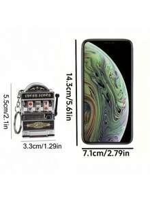 1pc Mini Slot Machine Keychain, Mini Casino Lucky Charm Keyring, Pocket Stress Relief Toy Pendant - Multicolor - View 10