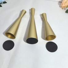 1件/3件套金属铁艺花卉摆件，简约浪漫，适用于婚礼、派对、烛光晚餐、家居桌面装饰，可用作花瓶、房间装饰、家居装饰、餐桌摆件、餐桌装饰，适用于干花和蜡烛，不适用于液体 - 金色 - 查看 4