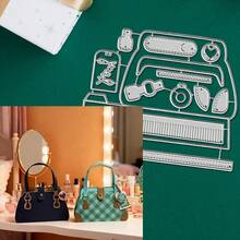 Creative Patchwork Bag Metal Cutting Dies, DIY Scrapbooking Album And Embossing Stencil, Greeting Card Making Tool, Card Paper Cutting Crafts ,Gift Card Making Template Die Cuts. - Silver - View 7