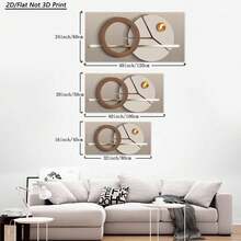 1-Piece Brown And White Minimalist-Style Canvas Wall Art, Medium-Sized Gallery Wrapped Geometric Print, Ready To Hang Home Decor For Living Room, High-Quality Printed Artwork With Sturdy Wrapped Frame, Perfect For Modern Interior Design - Multicolor - View 6