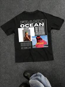 Blond Double-Sided Printed Clothes,Streetwear Vintage Style T-Shirt, Fashion , Graphic Tee,Breathable, Moisture Wicking, Casual Comfortable Top Streetwear Fashion Casual Summer Tee, Short Sleeve T-Shirt, The Best Gift For Boy Girl 4-12Y - 黑色 - 查看 5