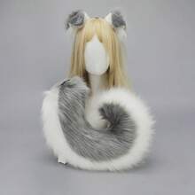 4 tipos de diadema de orejas de perro simuladas hechas a mano para Halloween, cola de perro de peluche flexible para Comic Con, cosplay, accesorios de orejas de animales realistas, máscaras - OREJA 3 - Ver 8