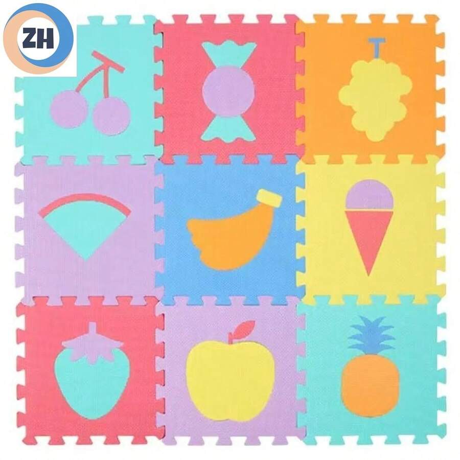 Foam Floor Mat With Interlocking Puzzle Design, Non-Slip, For Bedroom (Randomly Sent) - Multicolor - View 1