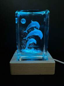 This Unique Gift Is Suitable For Children's Bedrooms, Nurseries, Offices, And Dolphin Enthusiasts. It Features A 3D Dolphin Design With A Wood-Grain Base And A USB-Powered LED Night Light. - Multicolor - View 12