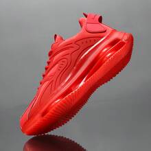 Cocooon Men's Cushioned Blade Thick Sole Casual Sports Shoes, Fashionable Shock-Absorbing Running Sneakers Suitable For All Seasons - Red - View 4