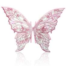 1 pieza Alas de mariposa brillantes, accesorio de disfraz de alas de mariposa con brillo para fiesta de carnaval, boda, disfraz de hada, alas de mariposa doradas y coloridas, regalo de cumpleaños - multicolor - Ver 11