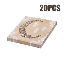 100/60/20pcs 13 * 13 Inch Disposable Napkins With Ramadan Theme, Featuring Exquisite Moon Pattern Carving And Hanging Lantern Pattern Design, Suitable For Eid Al Fitr Celebrations, Banquets, Family Gatherings, Friend Dinners, And Restaurant Decoration During Ramadan Dining Period - Champagne - View 5