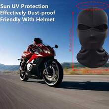 Set de 3 máscaras faciales térmicas de doble orificio para hombres - Cobertura completa de la cara en negro y blanco, adecuada para esquiar, ciclismo y deportes al aire libre durante todo el año | Tela de poliéster resistente al viento y bloqueadora de rayos UV | Máscara facial deportiva casual para todas las estaciones con cobertura completa de la cara - Multicolor - Ver 3