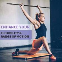 Yoga Stick 58 Inch Sturdy Alloy Steel - Adjustable Stick Exercise, Stretching, Balance - Versatile Exercise Stick With Non - Slip Ends, Neck Cushion And Adjustable Grip Cushions - Initial - View 5
