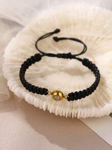 Dainty Personalized Photo Projection Macrame Bracelet - Stainless Steel Component Stackable Aesthetic, Couple/BFF Matching Gift For Valentine's Day/Anniversary/Birthday - Multicolor - View 4