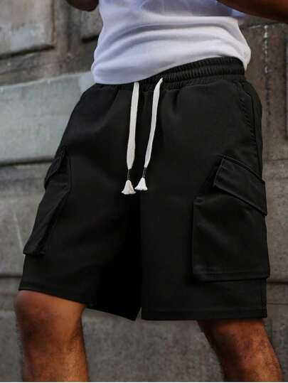 Men's Fashionable Casual Loose Pocket Street Work Shorts, Gothic Shorts, Dopamine, Workwear Shorts, Outdoor Functional Style, Men's Casual Shorts, Sports Shorts, Loose Chino, Functional Shorts, Running Shorts, Loose Fit Sports Shorts, Running Shorts, Loose Fit, Workwear Shorts, Gifts For Husbands And Boyfriends