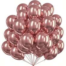 20pcs 10-Inch Chrome Metal Balloons Set, Metal Balloons For Anniversary, Wedding, Birthday Party Decor, Halloween, Christmas Decor, Floating Party Latex Balloons - Multicolor - View 8