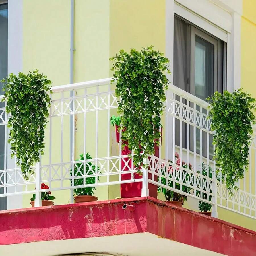 1/2/4pcs Artificial Eucalyptus Plants, Fake Hanging Fern, UV-Resistant Plastic Material, Suitable For Indoor/Outdoor Decor, Home Room Wall Decor, Wedding Patio Porch Decor, Valentine's/Birthday/Graduation Gift, Garden Decor, Outdoor Plants, Gardening, Fake Flowers