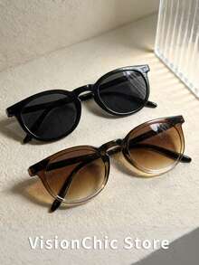 2 Pairs Women's Classic Fashion Square Frame Glasses, Retro Elegant Luxury High-Quality Glasses Suitable For All Face Shapes, Applicable For Daily Life, Outdoor, Vacation, Driving, Travel, Party, Beach, All Seasons - Multicolor - View 3