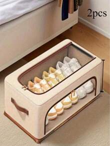 1 cutie de pantofi transparentă pliabilă cu capac, rezistentă la praf, potrivită pentru depozitarea pantofilor, organizare multifuncțională a casei, depozitare în dormitor, decor pentru casă