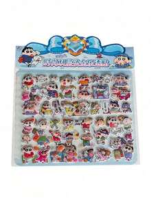 蜡笔小新大号双层贴纸：Gukha，Y2K，晶莹剔透，可重复粘贴/自粘，氛围甜美少女风/极简美学/蝴蝶/动物图案，适用于手机、笔记本、水瓶、汽车、DIY手账等，烫金双层贴纸：创意可爱装饰贴纸。（部分款式可能存在色差，随机发货） - 彩色 - 查看 11