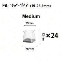 8/24 piezas Protectores de piso de silla de silicona cuadrados con fieltro, almohadillas antiarañazos y reductoras de ruido transparentes, adecuadas para el hogar, la oficina, la cocina, el comedor - Gris - Ver 13