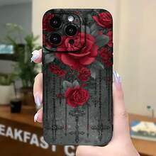 2026 nueva funda de teléfono esmerilada, diseño de rosas góticas y cruces para  17 15 Pro Max  17 14 Pro  17 13  17 12 funda de protección para teléfono  Galaxy S23 S22 S21 S20 funda de pareja regalo para novio novia regalo de vacaciones - Azul Klein - Ver 5