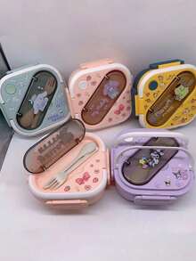 Sanrio 1pc Hello Kittys & Friends Pink Lunch Box Set - Leakproof, Rectangular, Durable Plastic Lunch Box Container With Dividers, Hand Washable, Suitable For Work, School And Travel, Work Lunch Organizer | Character Themed Lunch Box - Multicolor - View 7