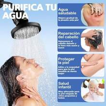 Cabezal de Ducha con Filtro de Ducha de 30 Etapas, Regadera de Alta Presión para Agua Dura, Elimina Cloro e Impurezas, Regadera con Filtro para Ducha-Negro - negro - Ver 3