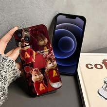Adorable funda con capucha de ardilla, compatible con teléfonos ,  17,  16 Pro Max,  15 Pro Max,  13 y  12. Fabricada en TPU, ofrece protección contra golpes y caídas. Ideal para familiares, amigos, celebraciones de cumpleaños y regalos divertidos para niños. Perfecta para compartir alegría durante el otoño y otras ocasiones festivas. - Negro - Ver 4