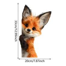 1 szt. wielokrotnego użytku, śliczna naklejka na okno z lisem, statyczna naklejka na szybę z PVC z motywem kreskówkowego zwierzęcia do dekoracji pokoju, biura, salonu i domu na imprezę - Wielokolorowe - Zobacz 9