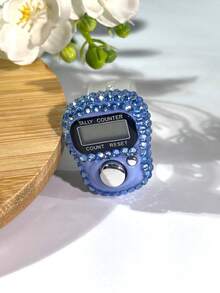 手指佩戴式水钻数字计数器，方便的钻孔设计手压计数器，适用于编织、祈祷（Tasbih）、锻炼、游戏计数和其他计数目的 - 彩色 - 查看 2