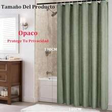 Cortina de Baño, 180cm*180cm Cortina De Ducha Tela, Ojales De Metal con 12 Ganchos, Resistente Agua y Antimoho, Tejido De Poliéster, Cortina Regadera para Hogar, Hotel ()(H-Azul) - Multicolor - Ver 1
