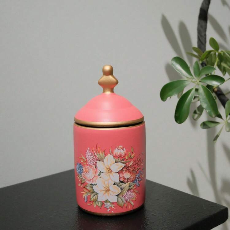 Vintage keramische voorraadpot, suikerpot voor in de keuken, theebus, vochtbestendige emaille theebus, voorraadpot, antieke woondecoratie, studiebenodigdheden - Veel kleurig - Bekijken 15