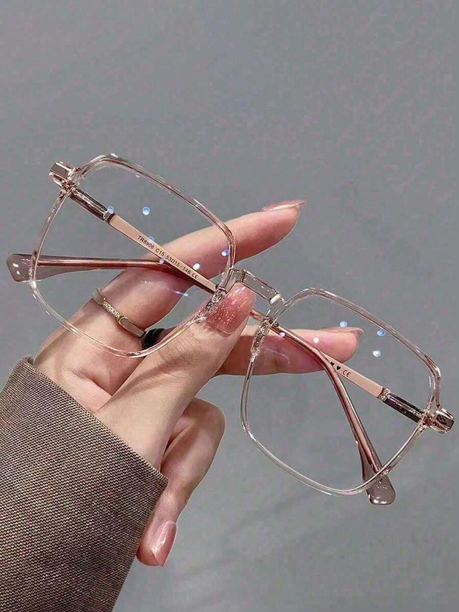 1 chiếc kính râm nhẹ dành cho cả nam và nữ, giúp ngăn ngừa mỏi mắt. Khi sử dụng máy tính, xem TV, chơi game hoặc nhìn vào điện thoại di động, kính râm thời trang với tròng kính trong suốt bảo vệ mắt. - Rỉ Nâu - Xem 1