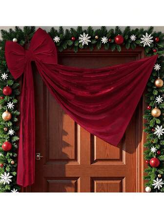 超大号酒红色蝴蝶结装饰品，适用于圣诞树顶饰、家居花环、墙面装饰、节日、生日、婚礼、订婚、派对、圣诞装饰、圣诞家居礼物、圣诞饰品