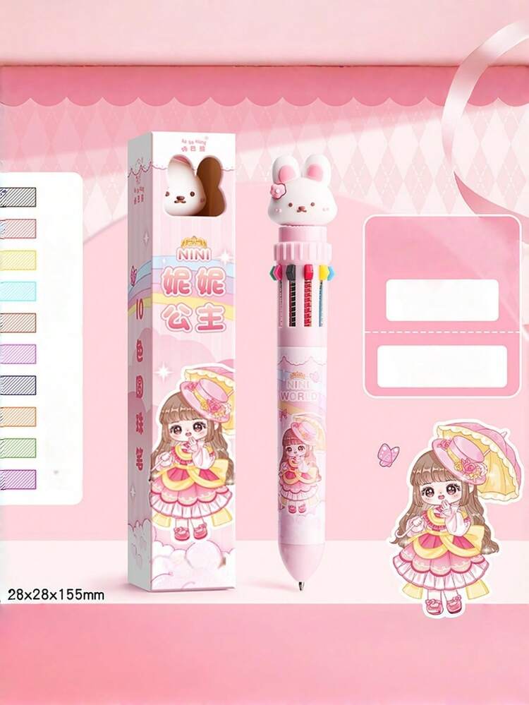 10-In-1 0.7mm Colorful Nurse Themed Retractable Pens, Suitable For School, Students, Nursing Notes, Whiteboards, Office & School Supplies, Back To School - Multicolor - View 15